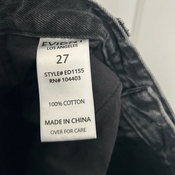 EVIDNT Brigade wide leg black vintage wash jeans size 27 - Picture 14 of 15